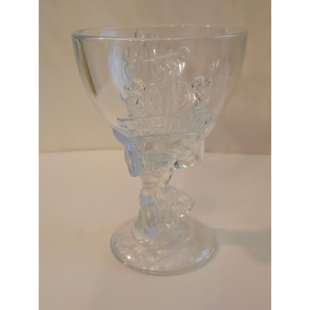 Vintage‎ Caesars Magical Empire Las Vegas Wizard Zodiac Clear Glass Goblet 6.5"
